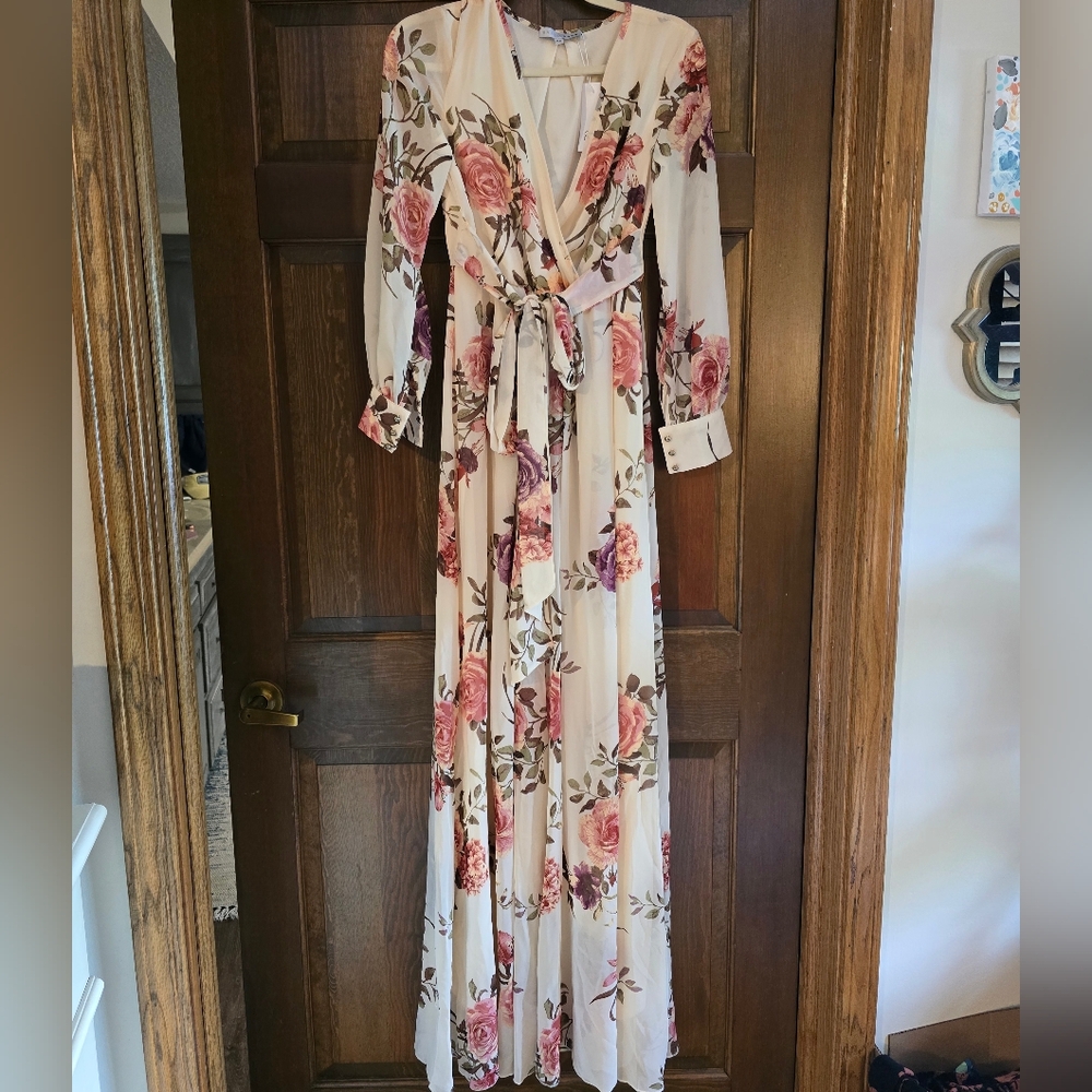 Baltic Born Cream and Pink Floral Dress